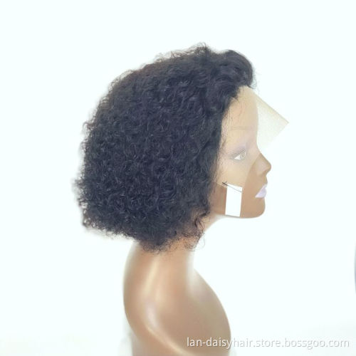 13x1 Lace Front Wig Curly Human Hair Wig 150 Density Glueless Preplucked  Wigs For Women